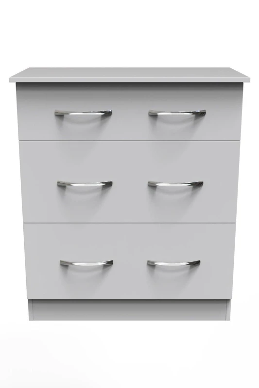 Image of Heddon 3 Drawer Deep Chest In White Matt (Ready Assembled)