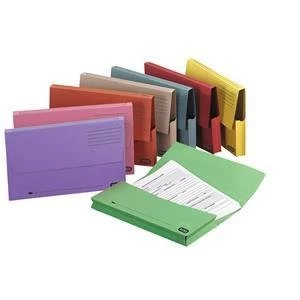Image of Elba Foolscap Document Wallet Half Flap Mediumweight 260gsm Green Pack of 50