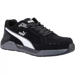 Image of Puma Safety Mens Airtwist Low S3 Leather Safety Trainers (9 UK) (Black) - Black
