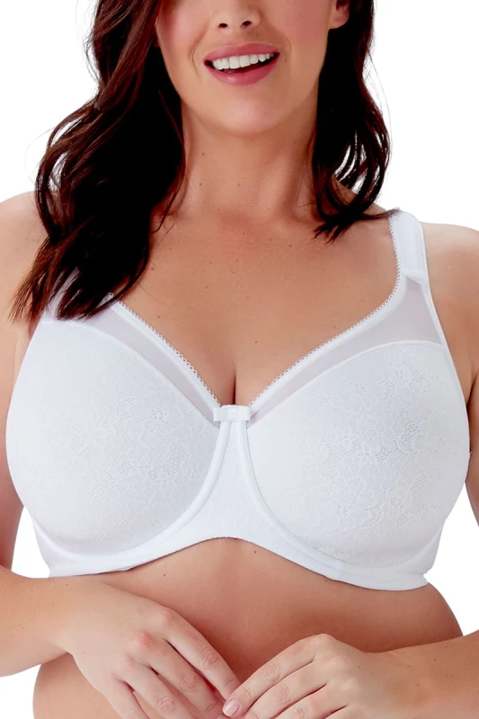 Image of Berlei Womens Beauty Lace Underwired Smoothing Bra - White Size: 44C White Female 44C