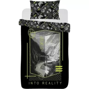 Image of Xbox Reality Duvet Cover Set (Single) (Black/Green)