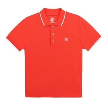 Image of Timberland HOLLI boys's Childrens polo shirt in Red - Sizes 8 years,10 years,12 years