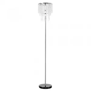 Image of Bronte Chrome Floor Lamp With Crystal Style Droplets
