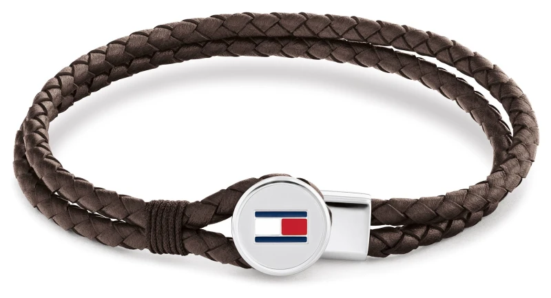 Image of Tommy Hilfiger 2790655 Mens Bruce Brown Leather Bracelet Jewellery