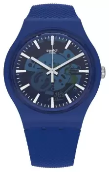 Image of Swatch SVIN103-5300 OCEAN PAY! Blue Silicone Strap Watch