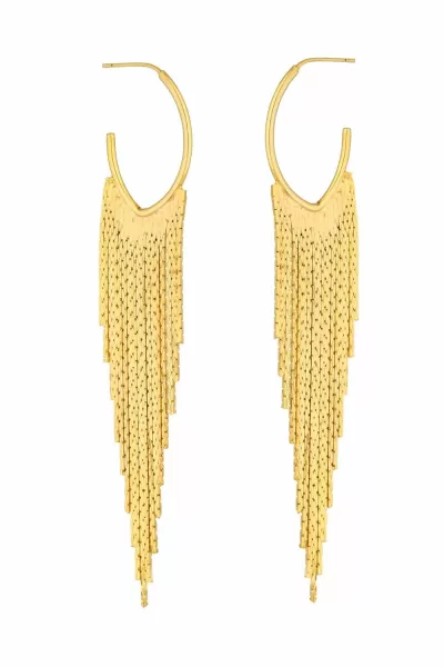 Image of Gold Plated Slinky Chain Hoop Earrings