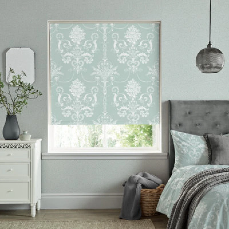 Image of Laura Ashley Josette Thermal Blackout Ready Made Roller Blind Duckegg