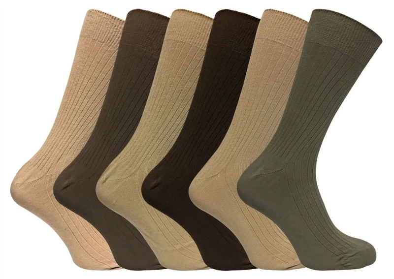 Image of Sock Snob Sock Snob Men Soft 100% Cotton Plain Coloured Socks in Brown Size: 6-11 Brown 6-11 Male 5060597072540