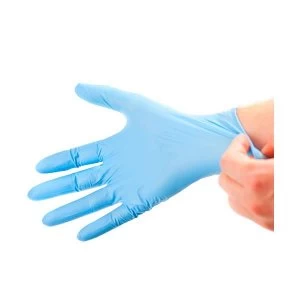 Image of Vinyl Powder Free Medium Disposable Gloves Blue Pack of 100
