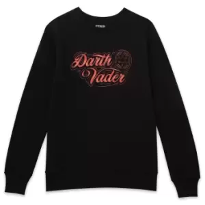 Image of Star Wars Darth Vader Ribbon Font Sweatshirt - Black - M