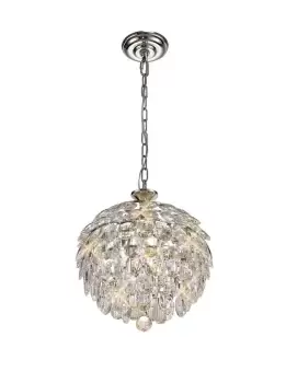 Image of Coniston Ceiling Pendant, 3 Light E14, Polished Chrome, Crystal