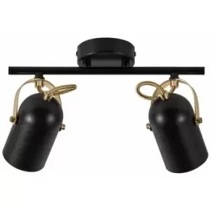 Image of Nordlux Lighting - Nordlux Lotus Twin Spotlight Black, Brass, E14