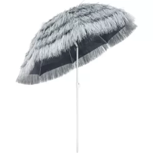 Image of Garden Beach Sun Parasol Patio Umbrella Shade Hawaiian Outdoor Party New Tilt Light Grey