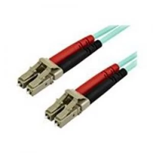 Image of StarTech.com 10m OM4 LC Multimode Duplex Fiber Optic Patch Cable Aqua