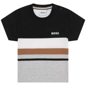 Image of Boss Stripe T-Shirt Infant Boys - Black
