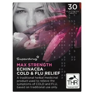 Image of Superdrug Max Echinacea Cold and Flu Relief Tablets x 30