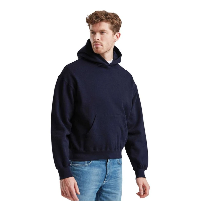 Image of Fruit of the Loom Mens Supercotton Hoodie in Mid Navy Size: Small Mid Navy Male S
