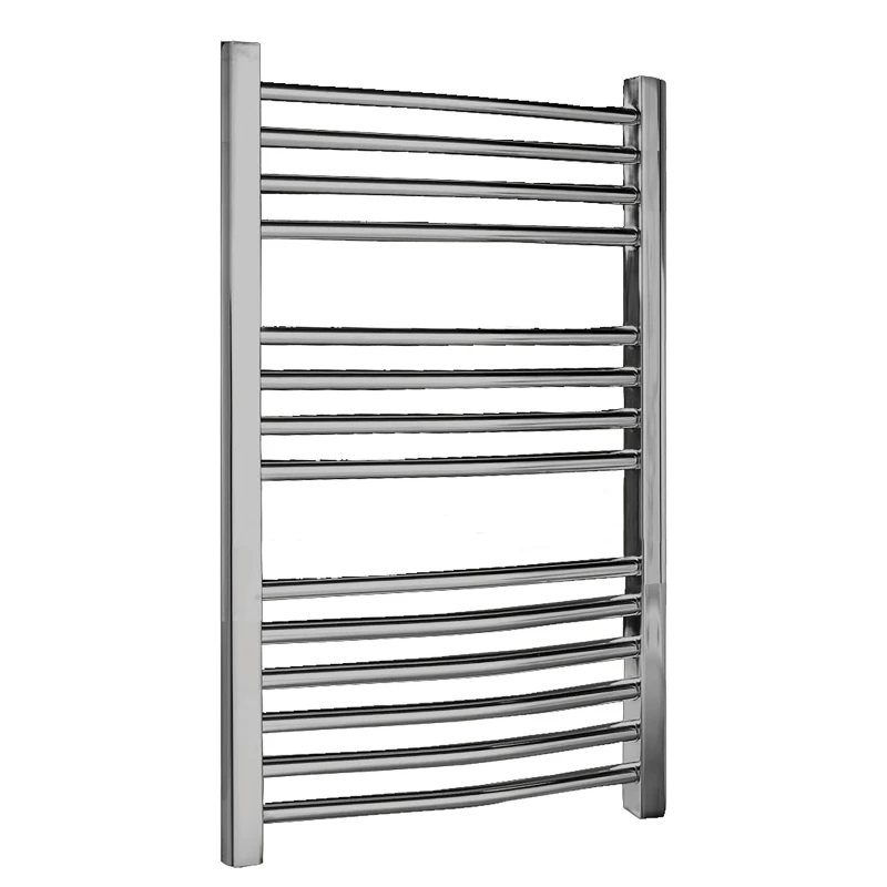 Image of Balterley Heated Vertical Towel Rail Curved Rails 710 BTU Chrome 700x 500mm Silver