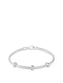 Image of Simply Silver Sterling Silver 925 Polished Knot Bangle Bracelet, One Colour, Women