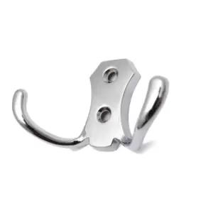 Image of GTV Small Double Coat Hanger Hook Door Wall Bath BK24 Model - Colour Chrome, Pac