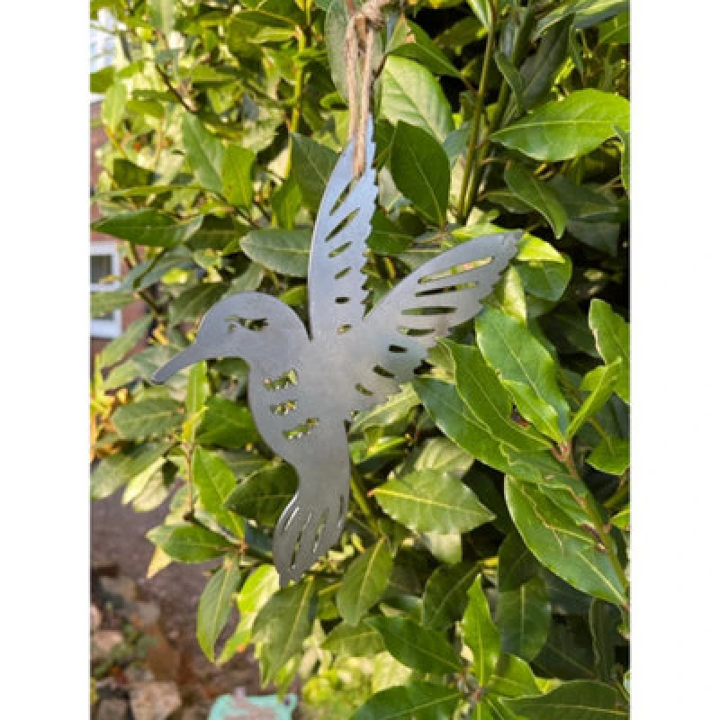 Image of Poppy Forge Hanging Hummingbird Garden Art (Pack Of 3) - Bare Metal/ready To Rust - W22 X H15 Cm