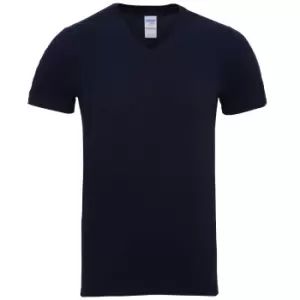 Image of Gildan Mens Premium Cotton V Neck Short Sleeve T-Shirt (L) (Navy)