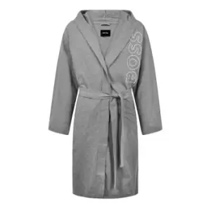 Image of Boss Identity Hooded Kimono Dressing Gown - Grey