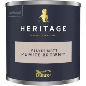 Image of Dulux Heritage Velvet Matt Pumice Brown Matt Emulsion Paint 125ml
