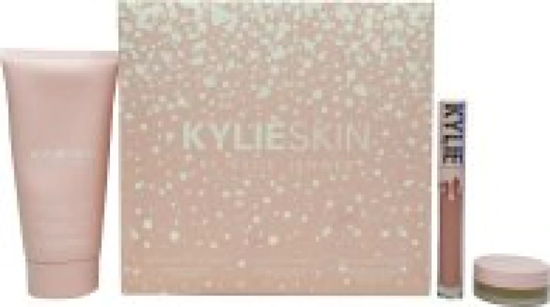 Image of Kylie By Kylie Jenner Kylie Skin Gift Set 120ml Cleanser + 10g Lip Scrub + 3ml Liquid Lipstick