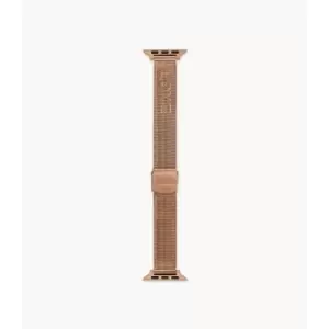 Image of Fossil Womens 38Mm/40Mm/41Mm Rose Gold-Tone Stainless Steel Mesh Band For Apple Watch - Rose Gold