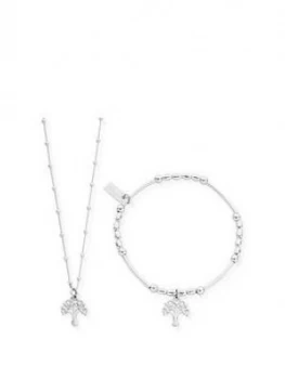 Image of Chlobo Sterling Silver Exclusive Tree Of Wisdom Necklace And Bracelet Set