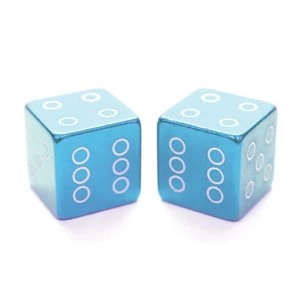 Image of ETC Dice Valve Caps Schraeder Unit Of Sale: PAIR Blue