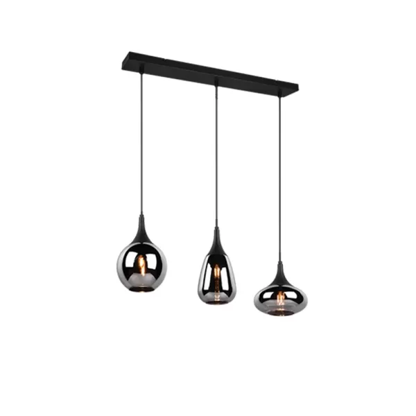 Image of Lumina Modern 3 Light Bar Pendant Ceiling Light Black Matt