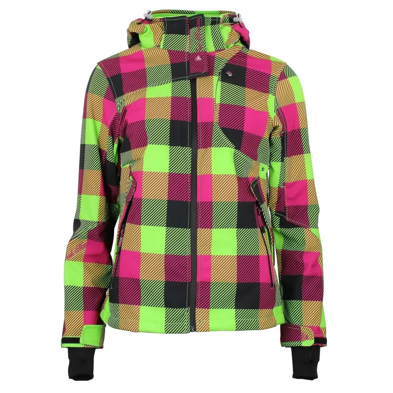 Image of Peak Mountain Womens printed softshell jacket Peak Mountain Aveny Vert Female M