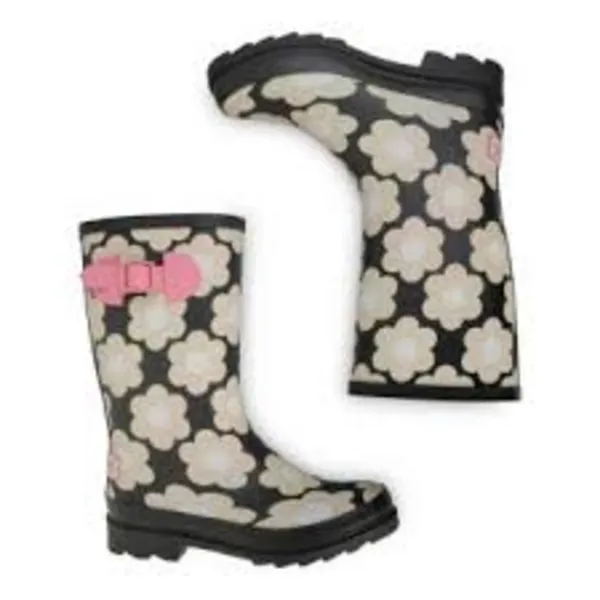 Image of Regatta Womens Orla Quarter Waterproof Wellington Boots UK Size 8 (EU 42) Black Sixties Daisy RWF842-D5R-8