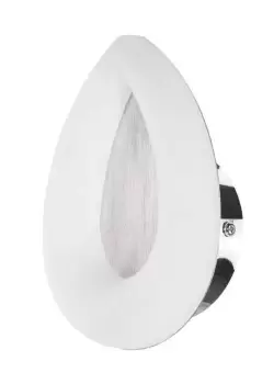 Image of Juno Flush Wall Lamp 5W LED 3000K, 450lm, Satin Aluminium, Frosted Acrylic, Polished Chrome