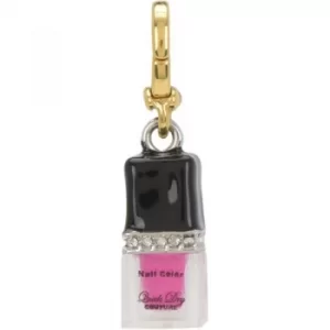 Image of Ladies Juicy Couture Two-tone steel/gold plate Little Luxuries Pink Nail Polish Charm
