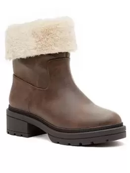 Image of Rocket Dog Idea Faux Fur Ankle Boot - Brown, Size 7, Women