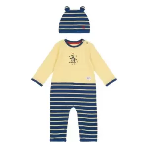 Image of Original Penguin Penguin Romper & Hat Bb99 - Yellow