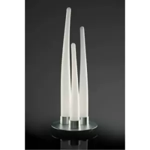 Image of Estalacta Table Lamp 3 Indoor Bulbs, silver / opal white