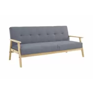 Image of Langford Light Grey Sofabed with Oak colour wood