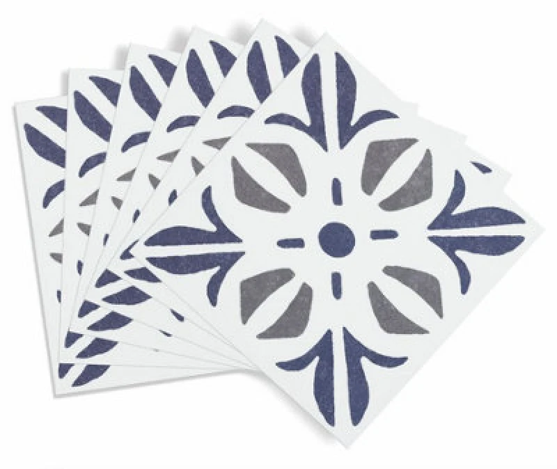 Image of D-C-Fix Self Adhesive Wall Tiles Cubia Blue Pack Of 18 Tiles Blue WN0CE Unisex