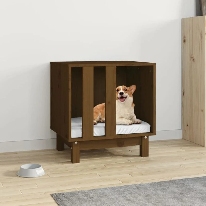 Image of VIDAXL Dog House Honey Brown 50x40x52cm Solid Wood Pine Vidaxl 8720845519667