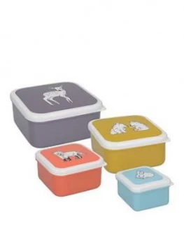 Image of Kitchencraft Into The Wild Little Explorers Set Of 4 Snack Tubs