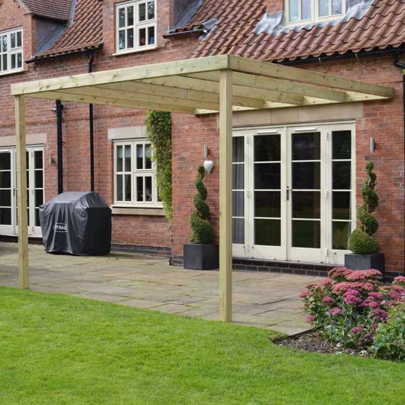 Image of Rutland County Garden Furniture Ltd Wall Mounted Box Pergola - L420 x W420 x H270cm - Light Green Light Green Unisex
