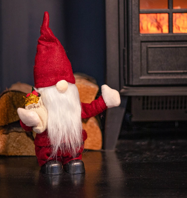 Image of 28cm Battery Operated Musical Walking Christmas Gonk Decoration in Red