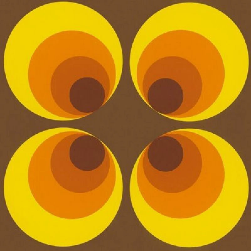 Image of As Creation Sg Jung 21 Retro Circles Brown Yellow Orange Wallpaper 701312