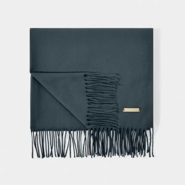 Image of Blue Plain Blanket Scarf KLS525