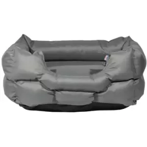 Image of Woodland High Sided Canvas Dog Bed Soft Washable Cushion Warm Pet Basket Cushion - Grey - X-Large