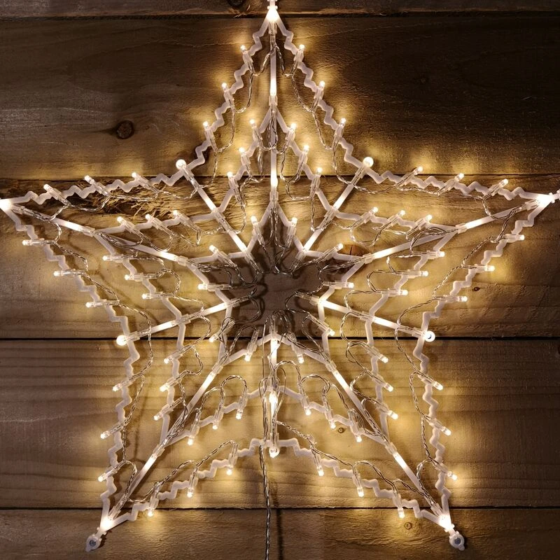 Image of SAMUEL ALEXANDER 50cm Warm White 100 LED Window Star Light Up Indoor/Outdoor Christmas Decorations P052777 / P025362